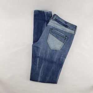 Valerie Mixed Fabric Skinny Jeans